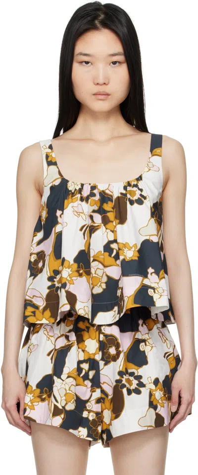 ZIMMERMANN MULTICOLOR MAXINE CROPPED CAMISOLE