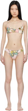 Zimmermann Multicolor Maxine Scoop Bikini In Pnkkalfl Pink Kaleid