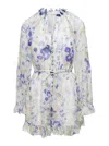ZIMMERMANN MULTICOLOR NATURA FLUTTER PLAYSUIT WITH GARDEN PRINT ALL-OVER IN VISCOSE WOMAN