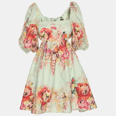 Pre-owned Zimmermann Multicolor Printed Linen Dress M