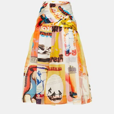 Pre-owned Zimmermann Multicolor Printed Silk Midi Skirt M (1)
