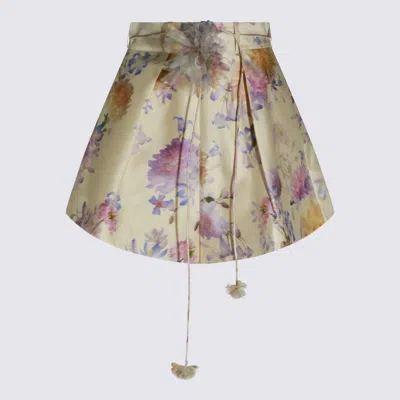 Zimmermann Shorts Cream Dahlia In Multi
