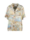 Zimmermann Beige And Light Blue Pattern Shirt In Multi