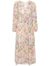 ZIMMERMANN MULTICOLOUR FLORAL VISCOSE LONG-SLEEVED DRESS - WOMEN'S - VISCOSE/RECYCLED POLYESTER/ELASTANE