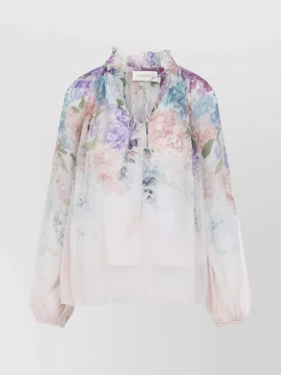ZIMMERMANN MULTILAYERED PUFFED SLEEVE BLOUSE
