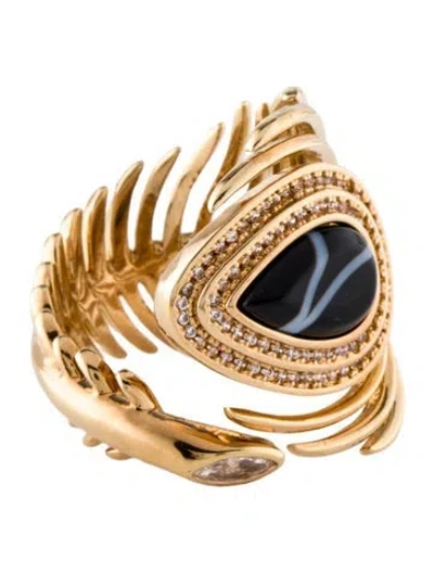 Pre-owned Zimmermann Muse Feather Cocktail Ring In Multi