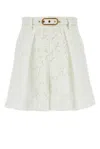 Zimmermann Natura Belted Waist Lace Shorts In White