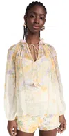Zimmermann Natura Billow Blouse Citrus Garden Print In Citrus Garden Print