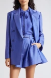Zimmermann Natura Double-breasted Wool-silk Blazer In Lapis