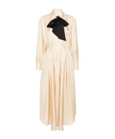 Zimmermann Natura Draped Shirt Dress In Neutrals