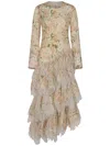 Zimmermann Natura Feathered Dress In Neutrals