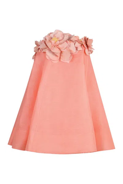 Zimmermann Natura Floral Detailed Mini Dress In Pink