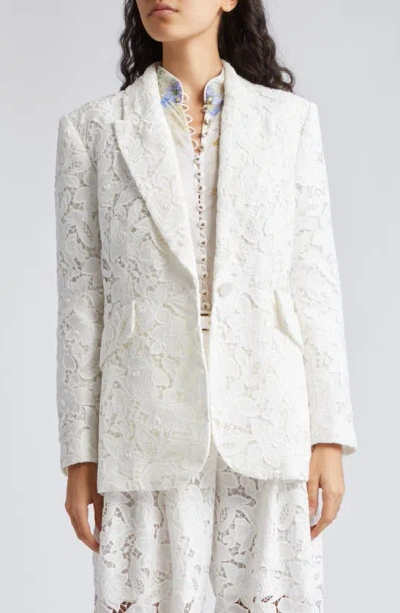 Zimmermann Natura Lace Blazer In White