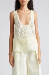 Zimmermann Natura Embroidered Linen-silk Tank Top In Lemon