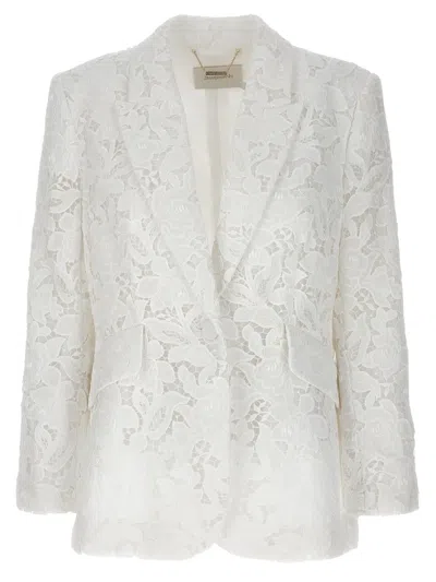 Zimmermann Natura Lace Blazer In White