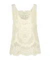 Zimmermann Natura Embroidered Linen-silk Tank Top In Nude