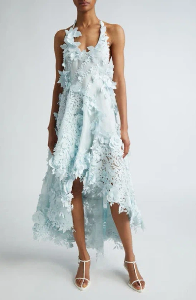 natura lasercut halter dress Zimmermann Women's Laser-cut Halterneck High-low In Mint 9.0