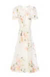 Zimmermann Natura Liftoff Flower Midi Dress In White