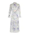 Zimmermann Womens Navy Paisley Natura Floral-print Crepe Tubular Midi Dress In White