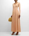 Zimmermann Metallic Stretch-knit Maxi Dress In Peach