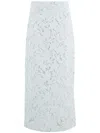 Zimmermann Natura Lace Midi Pencil Skirt In Blue