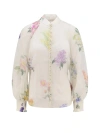 Zimmermann Floral-print Linen And Silk-blend Gauze Blouse In Multicolor