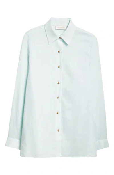 Zimmermann Natura Stand-collar Shirt In Mint