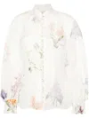 Zimmermann Floral-print Linen And Silk-blend Gauze Blouse In White