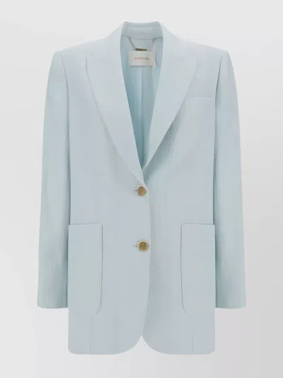 Zimmermann Natural Linen Blazer Jacket In Multicolor