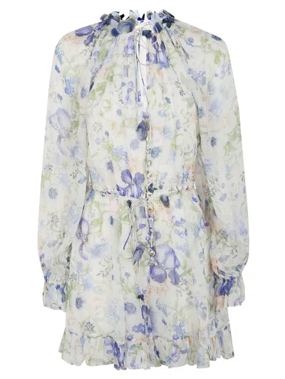 Zimmermann Nature Flutter Playsuit Clothing In Blue