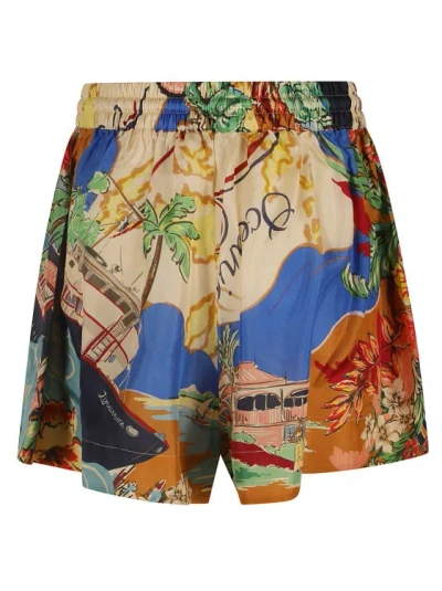 Zimmermann Nautical Map Print Shorts In Multicolor