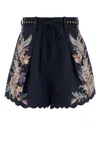Zimmermann Womens Navy Multi Paisley Rhiannon Floral Linen Shorts Xs