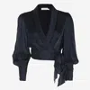 Shop Zimmermann Navy Silk Top In Blue