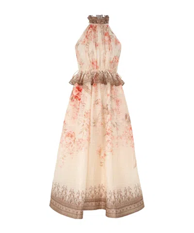 Zimmermann Neck-hanging Dress In Nude | ModeSens