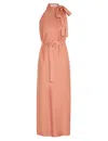 Zimmermann Neck Tie Halter Dress Lipstick In Pink