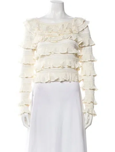 Pre-owned Zimmermann Nylon Crew Neck Blouse In Neutral