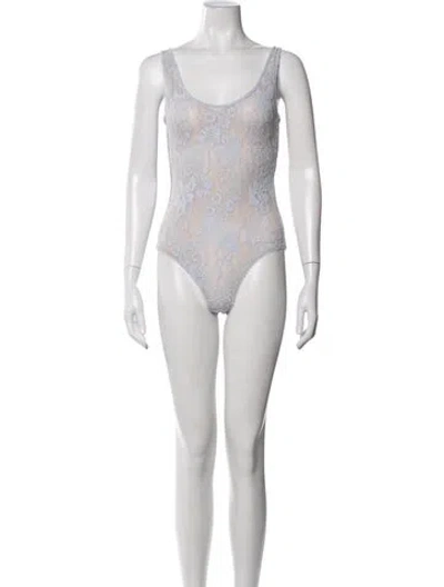 Pre-owned Zimmermann Nylon Floral Print Bodysuit In Neutrals
