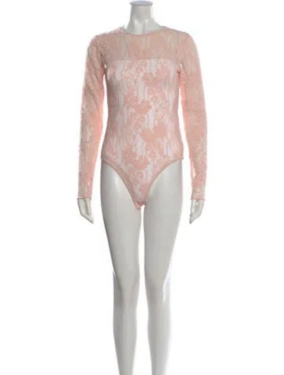 Pre-owned Zimmermann Nylon Floral Print Bodysuit In Pink