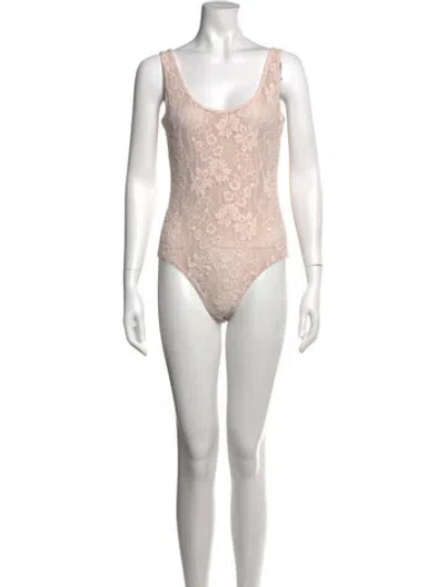 Pre-owned Zimmermann Nylon Floral Print Bodysuit W/ Tags In Neutrals