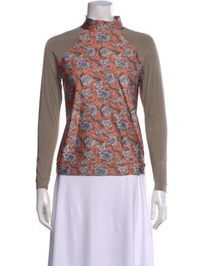 Pre-owned Zimmermann Nylon Floral Print Top In Neutral