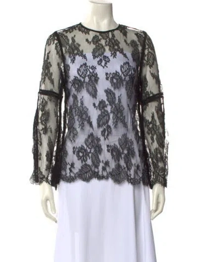 Pre-owned Zimmermann Nylon Lace Pattern Blouse In Blue