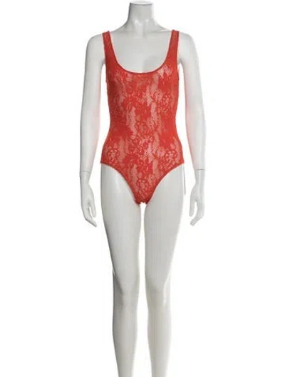 Pre-owned Zimmermann Nylon Lace Pattern Bodysuit In Multicolor