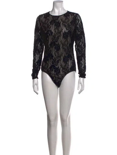 Pre-owned Zimmermann Nylon Lace Pattern Bodysuit W/ Tags In Black