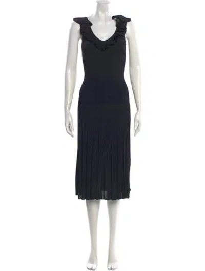 Pre-owned Zimmermann Nylon Midi Length Dress In Black