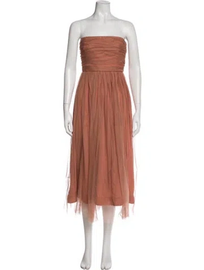 Pre-owned Zimmermann Nylon Midi Length Dress In Orange