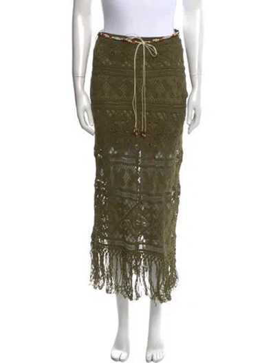 Pre-owned Zimmermann Nylon Midi Length Skirt In Green