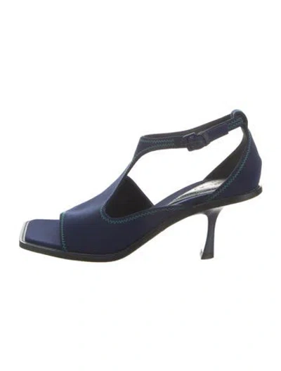 Pre-owned Zimmermann Nylon Slingback Sandals In Blue