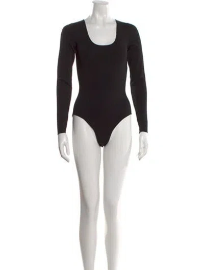 Pre-owned Zimmermann Nylon Square Neckline Bodysuit In Black