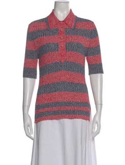 Pre-owned Zimmermann Nylon Striped Polo In Red