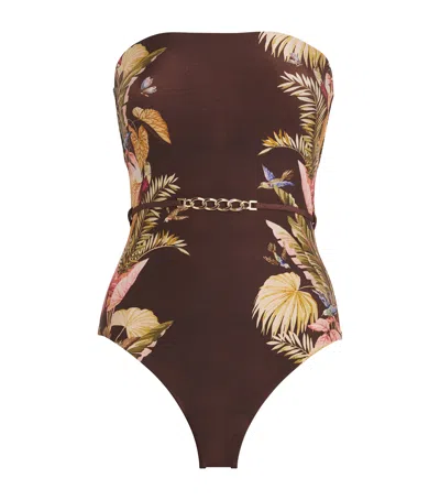 Zimmermann Ascension One-piece Swimsuit In Brown